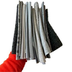 20 Designer Upholstery Fabric Remnants Gray | Quilting Squares Craft Textile